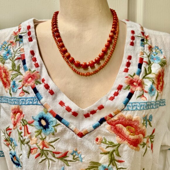 Red Coral Bead Necklace Jay King Mine Finds - Picture 2 of 8